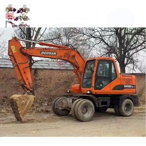 En stock, faible nombre d'heures de fonctionnement, pelle sur pneus DOOSAN DH150W-7 DH150W de 15 tonnes avec cabine climatisée pour la construction routière - Product Image 1