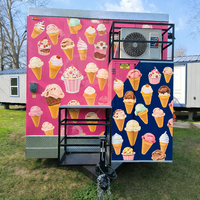 AUSTAR Camion de restauration entièrement équipé en aluminium, remorque de concession, stand de crème glacée et de limonade, petite camionnette transformée en cuisine mobile