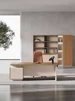 Bureau de direction ergonomique moderne en panneaux de bois de luxe, table de travail modulaire, résistant à l'eau, haute technologie, écologique