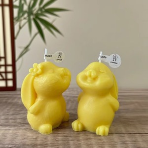 Bougie parfumée lapin pour la Fête de la Mi-Automne, bougie décorative en forme d'animal, cadeau de vacances, souvenir, ornement parfumé - Product Image 4
