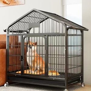 Livraison directe d'usine à roulettes avec grille en métal pliable et serrure de porte <span class=keywords><strong>cage</strong></span> pour chien en métal de <span class=keywords><strong>style</strong></span> chinois - Product Image 2