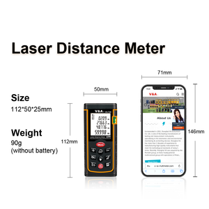 Medidor de Distancia Láser Digital VA-T40, Medidor Láser de Distancia, Área, Volumen, Pitagórico, 40M, Nivel de Burbuja, Mm/in/Ft, Pantalla LCD Retroiluminada - Product Image 3