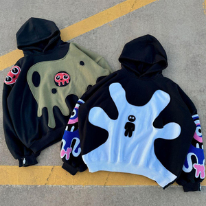 Nhà sản xuất áo hoodie hai màu chất liệu cotton 100% French Terry tùy chỉnh, trọng lượng 350, 500, 600 gsm, có thể thêu tùy chỉnh, dành cho nam, logo tùy chỉnh - Product Image 1