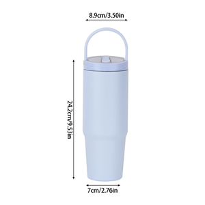 Custom logo Sport Water Bottles 30oz Double Wall Vacuum Insulated Stainless Steel Water Bottle <b>With</b> <b>Straw</b> Lid - Product Image 2