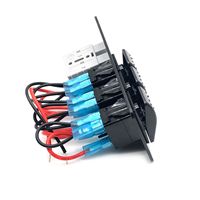 Panel de Interruptores Basculantes de 3 Vías de 12V CC con Conector de Alimentación de 50 Amperios para Caravana, Autocaravana, Barco, Camión