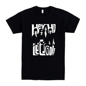Camiseta negra Hey Ho Let's Go, camiseta promocional de algodón unisex - Product Image 2