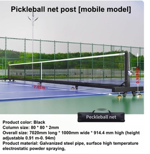 Lưới cầu lông pickleball chuyên nghiệp 22FT, chất liệu polyethylene cao cấp, khung ống mạ kẽm chắc chắn, bánh xe tiện dụng, chất liệu sợi carbon - Product Image 6