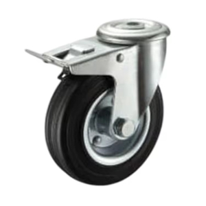 Roulettes industrielles robustes de haute qualité avec frein pivotant, personnalisables OEM, en caoutchouc et acier pour usage industriel - Product Image 3