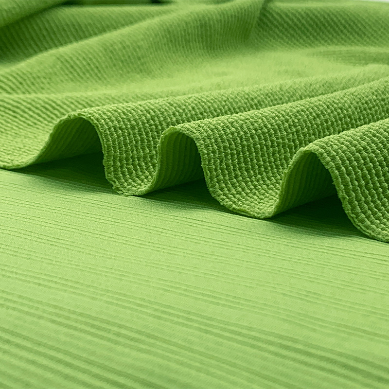 CHANGXU Jacquard Fabric Polyester Pit Strip Pleated Stretch Sports Swimsuit Fabric Knitted Polyester Ammonia Crepe Stair Cloth