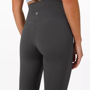 Pantalons de yoga de même style, exercice physique, fitness, sans couture, serrés, effet fessier galbé, taille haute, sensation de peau nue, spandex/nylon, couleur - Product Image 1
