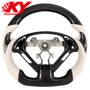 Volante deportivo personalizado de fibra de carbono y cuero blanco, adecuado para Infiniti G37 G37s Q50 Q60 G35 - Product Image 1