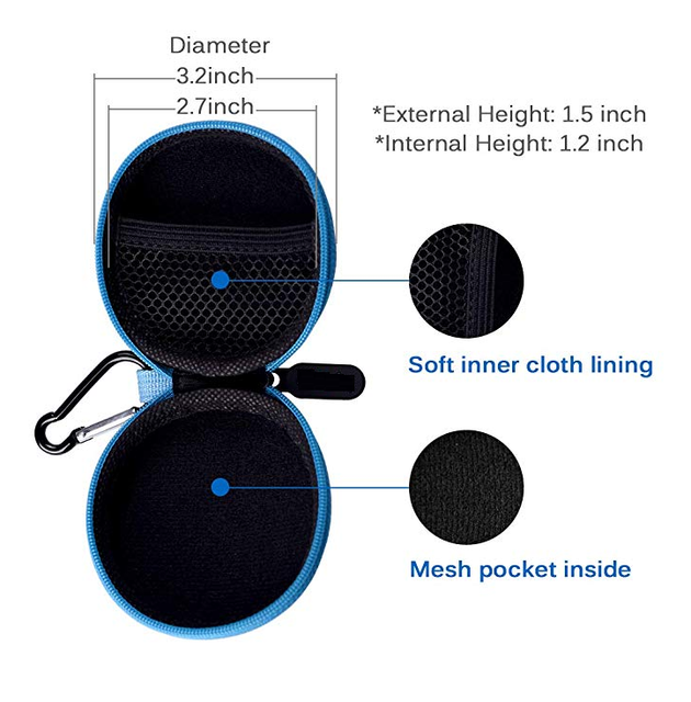 Waterproof Portable 8*8*3.5cm Round Earphone Carrying Case with Zipper Closure Protective PU EVA Material Evan Tapau