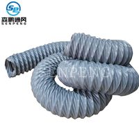 Fabricant de tuyau d'échappement flexible en tissu gris PVC ignifuge personnalisé conduit de ventilation pour ventilateur industriel