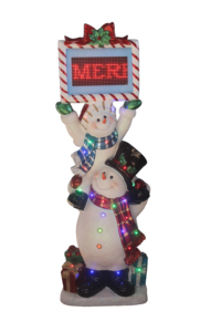 ตุ๊กตาหิมะสองตัวซ้อนกันพร้อมไฟไล่ตาม (ไฟ LED 21 ดวง) - Product Image 2