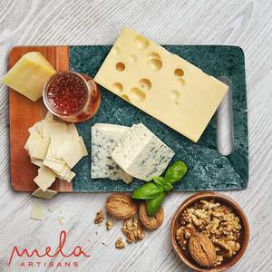 Natural Green Marble and Wood <strong>Stitching</strong> Breakfast Big Luxury Dinner <strong>Plates</strong> - Product Image 4