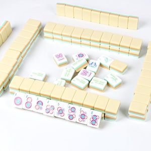 Handcrafted-Look Premium Acrylic Cloisonne Inspired Luxury Style <b>Mahjong</b> <b>Set</b> With Racks for Party Entertainment - Product Image 1