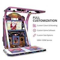 Machine d'arcade de danse commerciale 2 joueurs avec lumières LED, jeu musical à monnayeur, fitness arcade, suivi de mouvement pour la danse