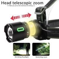 Lampe frontale puissante 30W, rechargeable par USB, portée longue 1000m, lampe frontale d'extérieur, lampe de pêche