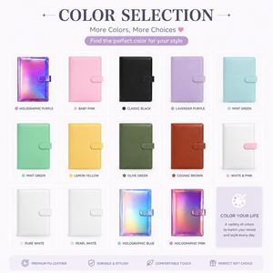 A5 <b>A6</b> Ring Binder 6 Holes Loose Leaf Binder PU Leather Budget Binder DIN Folder Budget Planner Notebook Cover for Filling Paper - Product Image 6