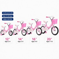 GEEN OEM Vélo pour enfants personnalisable de 12 à 16 pouces avec roues d'apprentissage et panier avant