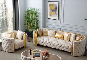 Chất Lượng Cao Modular Sofa Đặt Bán Hàng Nóng Nhung Nút Vải Cắt Sofa Phòng Khách Sạn Đồ Nội Thất Cong 1 + 2 + 3 Chỗ Ngồi Sofa - Product Image 4