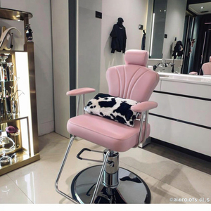 Fauteuil de salon de beauté inclinable en cuir avec repose-pieds réglable, fauteuil de styliste pour salon de coiffure, atelier, design moderne, coiffure - Product Image 4