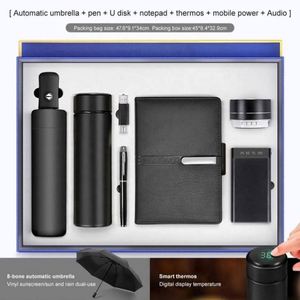 Coffret Cadeau d'Entreprise Écologique de Luxe avec Thermos LED et Carnet d'Affaires Imprimé en Letterpress, Logo Personnalisé - Product Image 3