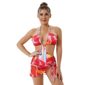 Tie-dye bathing suit for woman fancy bikini set sexy 2 piece beach wear