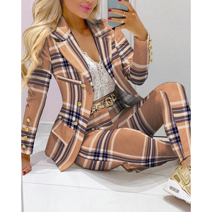 Conjuntos de Chaquetas y Pantalones de <span class=keywords><strong>mujer</strong></span> elegantes e informales de moda al por mayor, trajes de negocios - Product Image 5