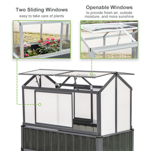 Serre rectangulaire résistante aux intempéries en acier galvanisé avec couverture en polycarbonate pour légumes - Product Image 5