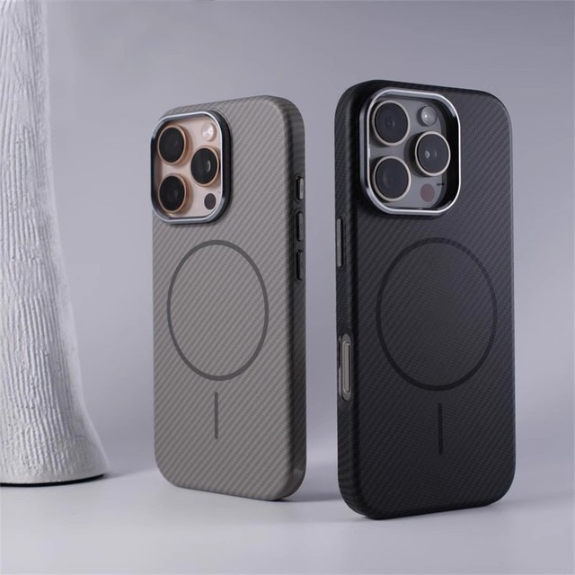 Magnetic Thin Rim Carbon Fiber Texture PC Protective Cover iPhone 16 Pro Max Compatible for Phone Case Skin Feel Iphone15 case