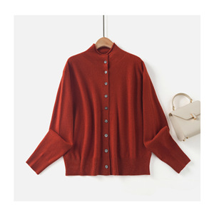 Cárdigan de Punto con Cuello Alto y Botones, 100% <span class=keywords><strong>Lana</strong></span> <span class=keywords><strong>Merino</strong></span> Premium, Suéter de Punto para <span class=keywords><strong>Mujer</strong></span> - Product Image 1