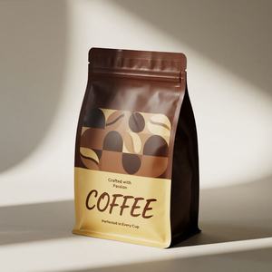 Sacs à café classiques en aluminium avec logo personnalisé, fond plat, qualité alimentaire, pour emballage de grains de café avec valve – Vente en gros - Product Image 5