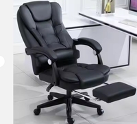 Chaise de bureau de direction de luxe à dossier haut en cuir PU, pivotante et réglable en hauteur, design moderne pour managers et personnel