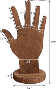 Soporte de exhibición de joyas de madera moderno de gran venta, juego de 6 piezas para anillos y pulseras, estante portátil para exhibición de dedos - Product Image 2