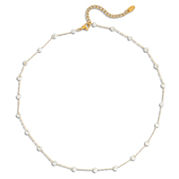 Collier en pierre naturelle luxueux pour femmes, plaqué or PVD, anti-ternissement, intemporel, délicat, qualité supérieure, bijoux glamour