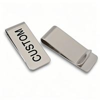 Porte-monnaie fin et minimaliste en acier inoxydable, accessoire de portefeuille, logo personnalisé gravé, artisanat métallique, vente en gros, vierge