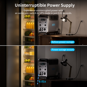 Station d'alimentation portable ABOK 3600W, batterie au lithium LiFePO4, onduleur à onde sinusoïdale pure MPPT, charge sans fil, sortie C à distance - Product Image 2