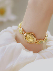 Reloj de lujo de alta gama para mujer, joyería elegante, pulsera de cuarzo de Jade verde Natural, reloj de pulsera, regalos para mujer, reloj de moda - Product Image 5