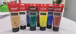 Ensemble de peinture acrylique, 120 couleurs (75ml,100ml,120ml) Art Craft Paints Cadeaux <span class=keywords><strong>pour</strong></span> artistes enfants débutants et peintres - Product Image 4