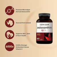 Astaxanthine Naturelle 6mg Gélules Molles 60 Unités Complément Antioxydant Santé de la Peau Soutien Immunitaire Soulagement de la Fatigue Oculaire Durée 36 Mois