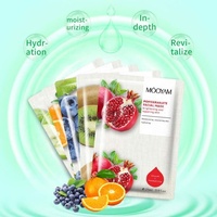 OEM Label Pribadi Masker Wajah Kecantikan Korea, Lembar Masker Wajah Pemutih Buah Organik Alami