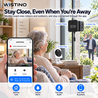 Kit de sécurité Wi-Fi Wistino Tuya avec moniteur bébé filaire, détection de mouvement IA, audio bidirectionnel, système de sécurité Wi-Fi 5G