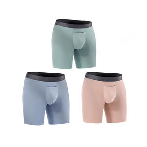 Bóxer de alta calidad para hombre, bolsa frontal larga transpirable, sólido, deportivo, gimnasio, Fitness, Modal, ropa interior para hombre, Calzoncillos Bóxer - Product Image 2