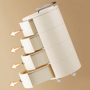 Armoires <span class=keywords><strong>de</strong></span> <span class=keywords><strong>rangement</strong></span> en <span class=keywords><strong>plastique</strong></span> cylindriques beige tendance pour la chambre <span class=keywords><strong>à</strong></span> coucher, chariots <span class=keywords><strong>de</strong></span> <span class=keywords><strong>rangement</strong></span> en <span class=keywords><strong>plastique</strong></span> portables <span class=keywords><strong>à</strong></span> 4 niveaux avec <span class=keywords><strong>roulettes</strong></span> - Product Image 5
