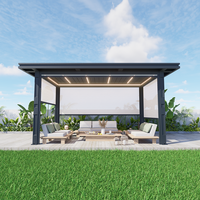 Pergola électrique d'extérieur en gros, auvent de patio, auvent motorisé imperméable en aluminium, gazebo à lames orientables, cadre thermolaqué
