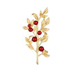 Lemon Tree Brooch Zinc Alloy Women's Fashion Pin Plant Shape Daily Accessory - Product Image 5