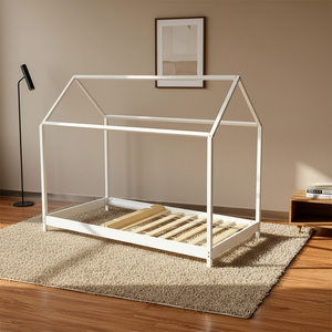 Cama Infantil <span class=keywords><strong>de</strong></span> <span class=keywords><strong>Madera</strong></span> Montessori Tipo Cabaña para Niños, Estructura <span class=keywords><strong>de</strong></span> Piso, Cama Casa para Niños, En Stock - Product Image 1