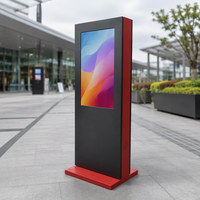 AWSTOUCH Kiosque d'affichage extérieur sur pied de 75 pouces, IP65, résistant aux intempéries, métal, verre trempé, protection contre la foudre