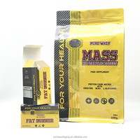 10Lb Feuille D'aluminium Zipper Shake Mass Gainer Poudre De Protéine De Lactosérum Sacs D'emballage En Plastique Avec Logo